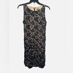 Taylor Blacked Lace Ruched Dress